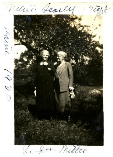 Pg005x: Letitia Dabney Miller with Nellie Searby, Brooksville, ME, 1930