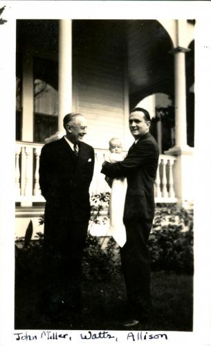 Pg006b: John Miller with grandson Watts and son Allison Miller, 1939