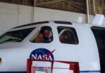 Allison and Miles at NASA Wallops Flight Facility (Virginia) in a T-39 in 1995.